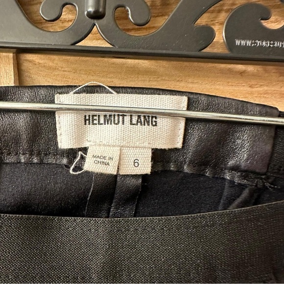 Helmut Lang Lambskin Black Leather Leggings Size 6 - Picture 6 of 9